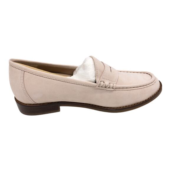 New Vionic Light Pink Waverly Nubuck Leather Orthotic Slip On Penny Loafers 5 - Picture 3 of 11